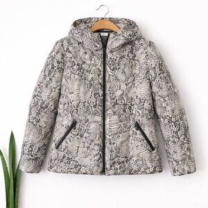 CALVIN KLIEN | Snake Print Packable Down Zipup Jacket